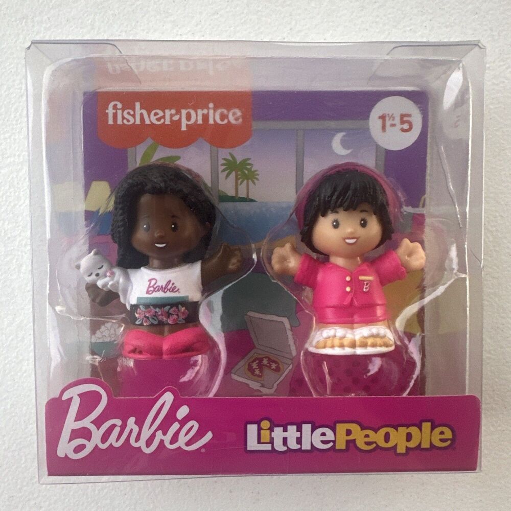 Fisher Price Little People Mattel Barbie Sleepover Friends 2 Pack Figures Set